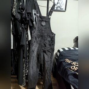 Pentagram Patched Old Navy Overalls